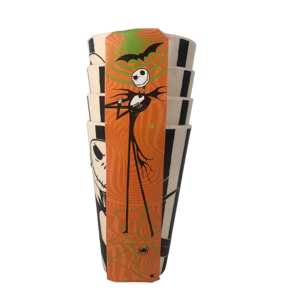 4 The Nightmare Before Christmas Jack Skellington Striped Bamboo Tumblers Cups